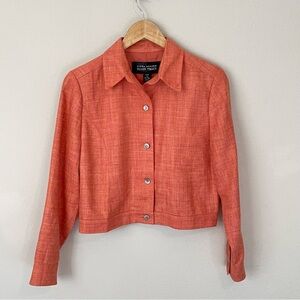 Silk Linen Cropped Boxy Jacket, Linda Allard Ellen Tracy, Business Casual Office